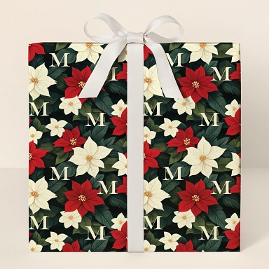 Beautiful Poinsettia Wrapping Paper