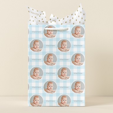 Pink Plaid Photo Gift Bags